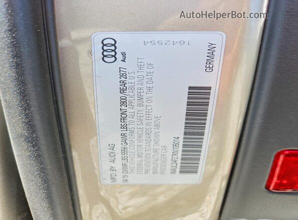 WAUL2AF27KN105014 2019 AUDI A6 Beige ძრავის განყოფილების ხედი