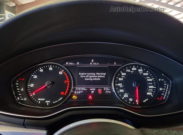 WAULMAF40JA043327 2018 AUDI A4 Black ხელსაწყოთა პანელის ხედი
