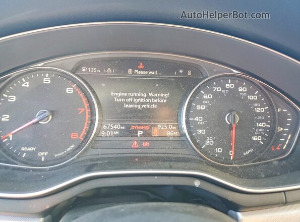 WAULMAF40JN011311 2018 AUDI A4 Blue Սարքավորումների վահանակի տեսք