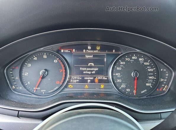 WAULMAF46JN004573 2018 AUDI A4 White Սարքավորումների վահանակի տեսք