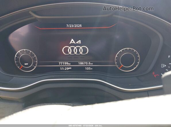 WAULMAF49JA215211 2018 AUDI A4 Gray უკანა სავარძლების ხედი