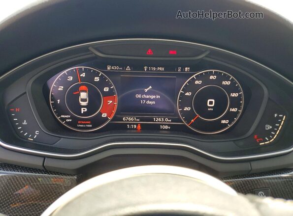 WAUP4AF53JA032803 2018 AUDI S5 Gray Instrument cluster view