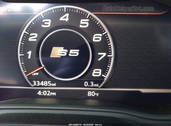 WAUP4AF5XKA066822 2019 AUDI S5 Gray 