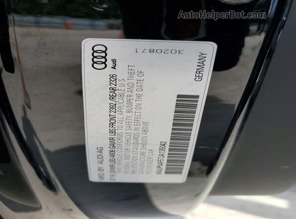 WAUPNAF57JA135042 2018 AUDI A5 Black Widok komory silnika
