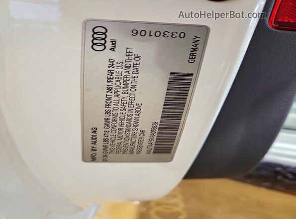 WAUTAAF54RA058829 2024 AUDI A5 White Вид наклейки з VIN-кодом