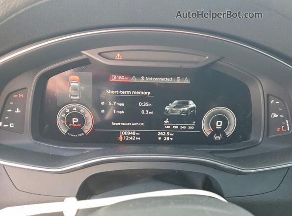 WAUU2AF2XKN024707 2019 AUDI A7 White Вид щитка приладів