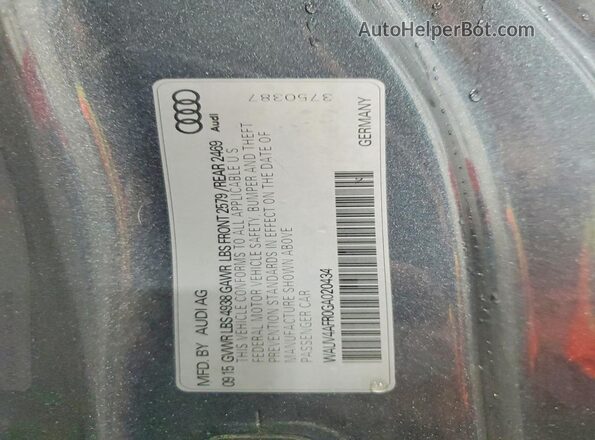 WAUV4AFR0GA020434 2016 AUDI S5 Gray Շարժիչի բաժամունքի տեսք