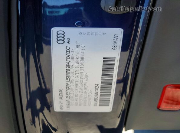 WAUVPBF24MN030954 2021 AUDI A7 Blue Widok naklejki z numerem VIN