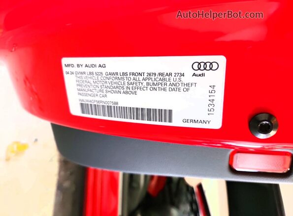 WAUW4GF56RN007588 2024 AUDI S5 Red Widok komory silnika