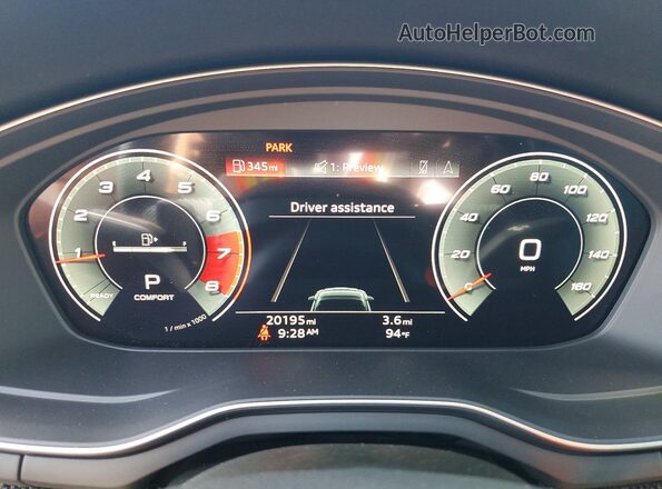 WAUW4GF58RN000190 2024 AUDI S5 Blue Вид щитка приладів