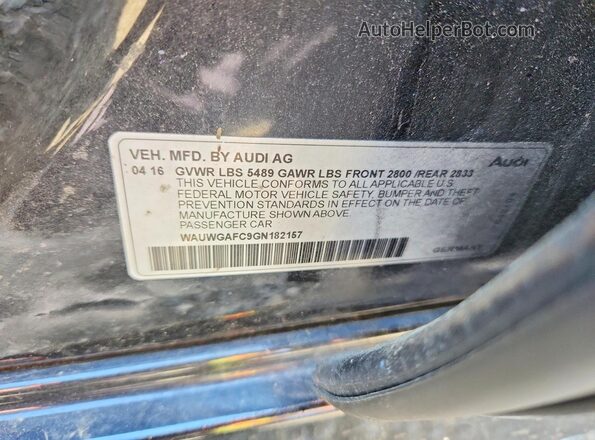 WAUWGAFC9GN182157 2016 AUDI A7 Black Շարժիչի բաժամունքի տեսք