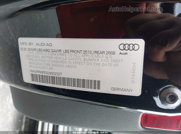 WAUWNGF52LN002327 2020 AUDI OTHER Black Շարժիչի բաժամունքի տեսք