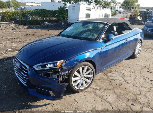 WAUYNGF57JN012549 2018 AUDI A5 Blue Առջևի ձախ երեք քառորդ տեսարան
