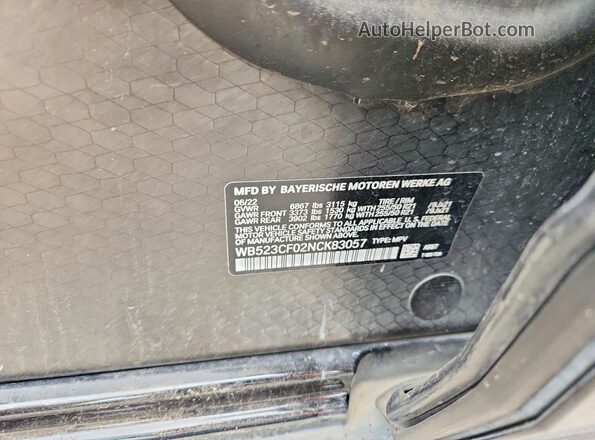 WB523CF02NCK83057 2022 BMW IX Black VIN կոդի պիտակի տեսք