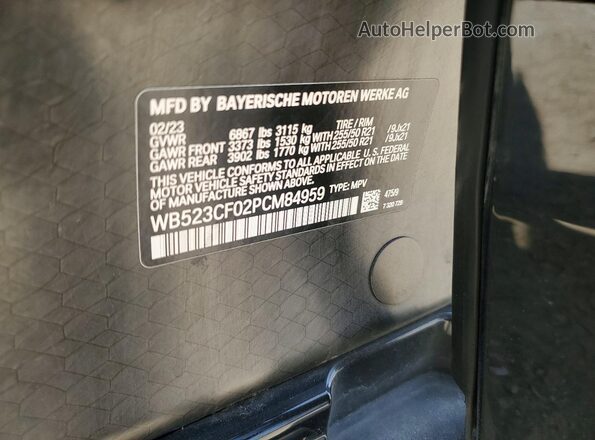 WB523CF02PCM84959 2023 BMW IX Black Widok wnętrza 360 stopni