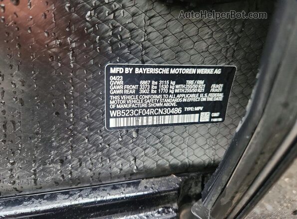 WB523CF04RCN30486 2024 BMW IX Gray VIN կոդի պիտակի տեսք