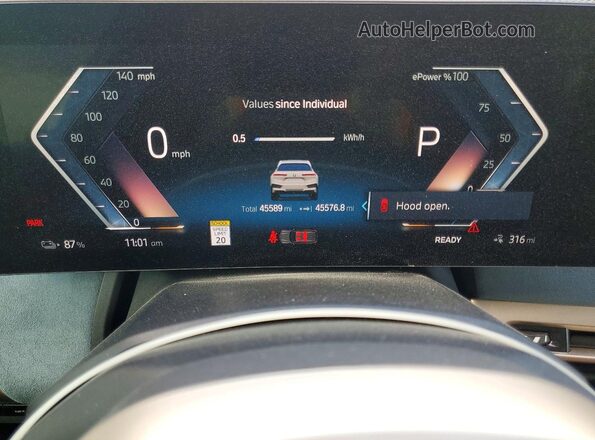 WB523CF07PCL89572 2023 BMW IX White Instrument cluster view