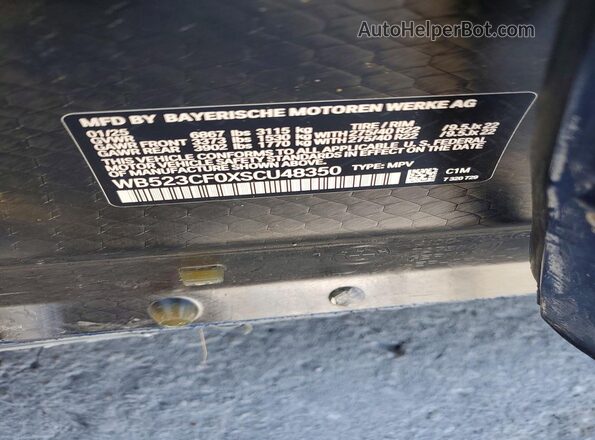 WB523CF0XSCU48350 2025 BMW IX Blue Vista de la etiqueta del VIN