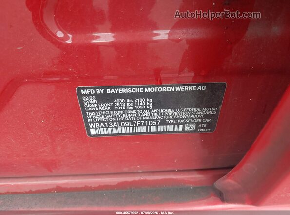 WBA13AL09L7F71057 2020 BMW M2 Orange Vista del compartimento del motor