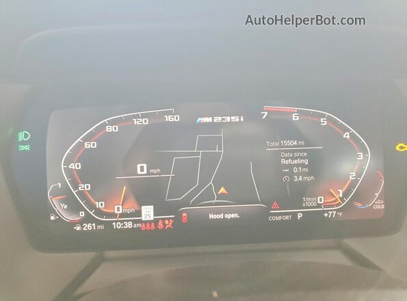 WBA13AL0XM7H96461 2021 BMW M2 White Instrument cluster view