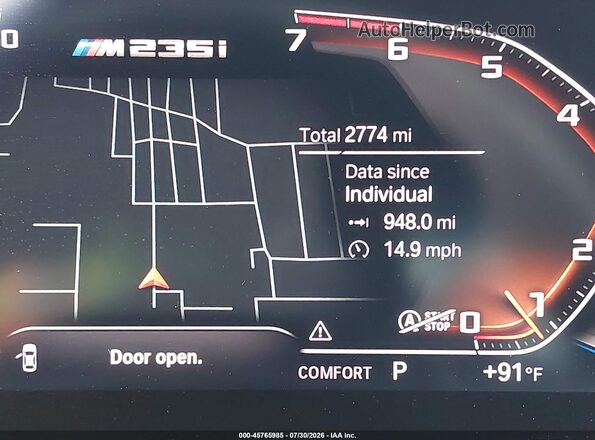 WBA13AL0XR7R84109 2024 BMW M2 Серый Вид задних сидений