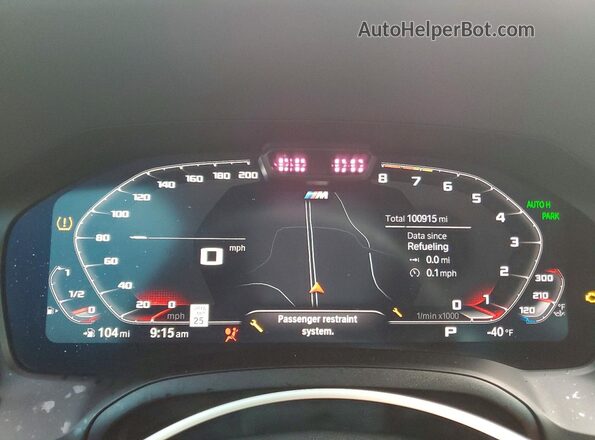 WBA13AR01MCG47287 2021 BMW M4 Gray Instrument cluster view