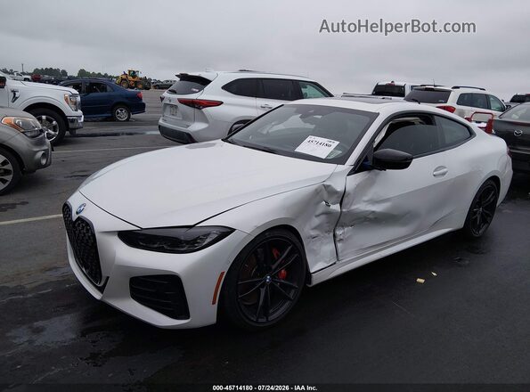 WBA13AR04PCL93785 2023 BMW M4 White წინა მარცხენა ხედი სამი მეოთხედიდან