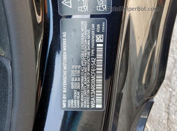 WBA13AR0XMCF61542 2021 BMW M4 Black Vista del compartimento del motor