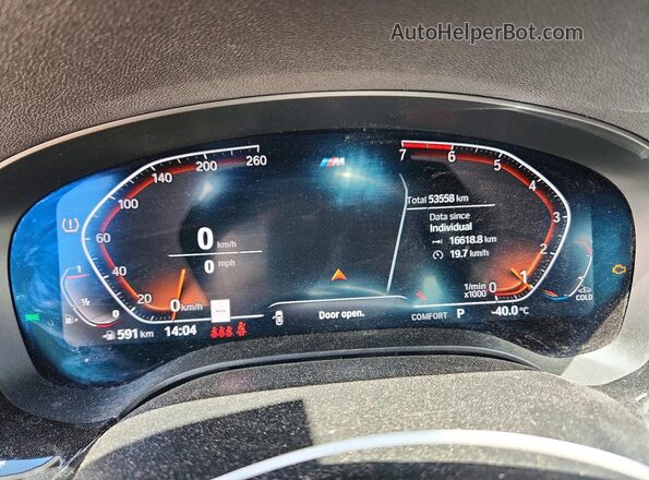 WBA13BJ02NCK85082 2022 BMW 5 SERIES Red Instrument cluster view