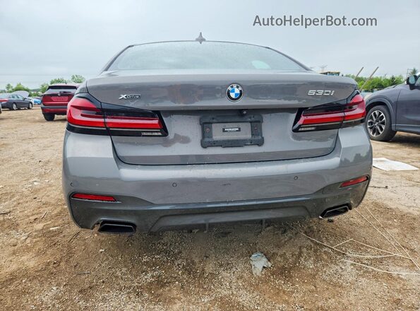 WBA13BJ07MWW92814 2021 BMW 5 SERIES Gray უკანა ხედი