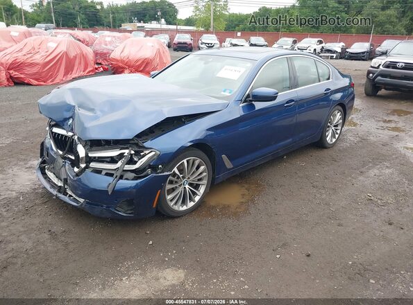 WBA13BJ07MWW95079 2021 BMW 5 SERIES Dark Blue Front left