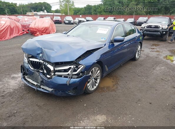 WBA13BJ07MWW95079 2021 BMW 5 SERIES Dark Blue Front view