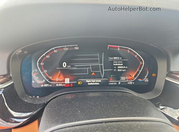 WBA13BJ07NWX81767 2022 BMW 5 SERIES Gray Instrument cluster view