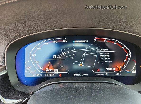 WBA13BK01MCF83557 2021 BMW M5 Blue Widok zestawu wskaźników