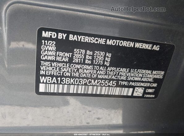 WBA13BK03PCM25545 2023 BMW M5 Gray Շարժիչի բաժամունքի տեսք