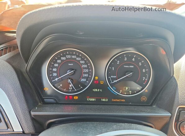 WBA1G9C50GV726575 2016 BMW 2 SERIES White Widok zestawu wskaźników
