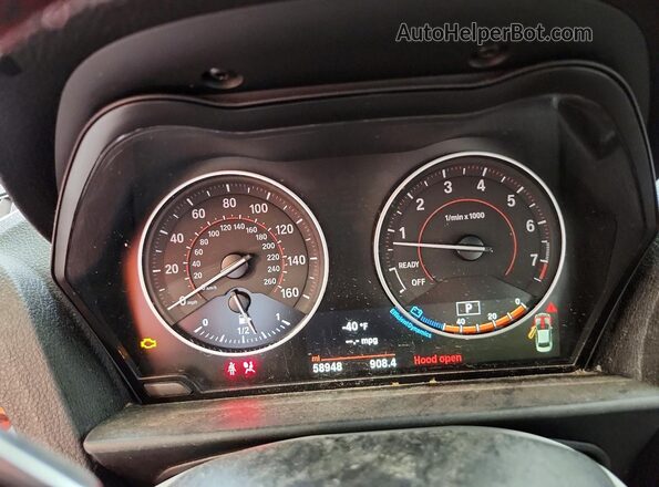 WBA1G9C51GV599366 2016 BMW 2 SERIES Orange ხელსაწყოთა პანელის ხედი