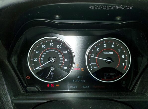 WBA1G9C54GV726630 2016 BMW 2 SERIES Черный Вид щитка приборов