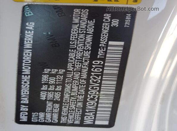 WBA1K9C59GV321619 2016 BMW 2 SERIES White Widok komory silnika