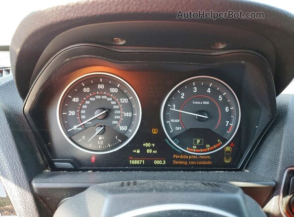 WBA1L9C51GV324771 2016 BMW 2 SERIES Silver Instrument cluster view