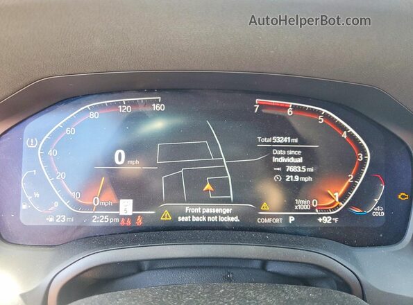 WBA23AT08MCG80333 2021 BMW 4 SERIES White Widok zestawu wskaźników