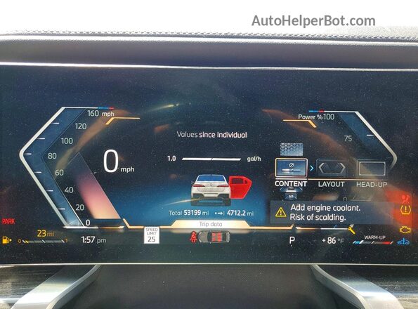 WBA23EH00PCM83724 2023 BMW 7 SERIES White Вид щитка приладів