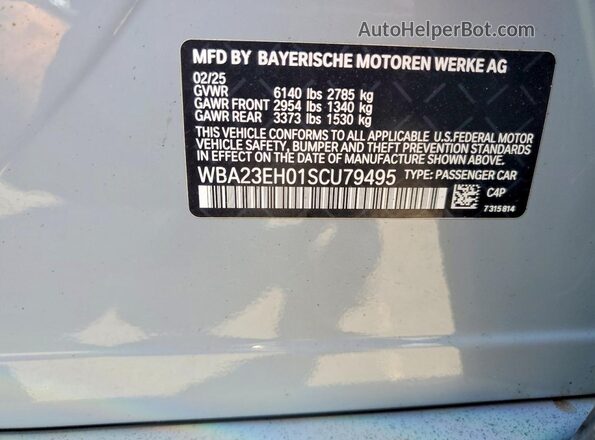 WBA23EH01SCU79495 2025 BMW 7 SERIES Gray Widok komory silnika
