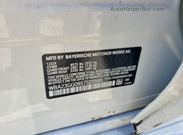 WBA23GG09S7S20565 2025 BMW 2 SERIES Белый Вид наклейки с VIN-кодом