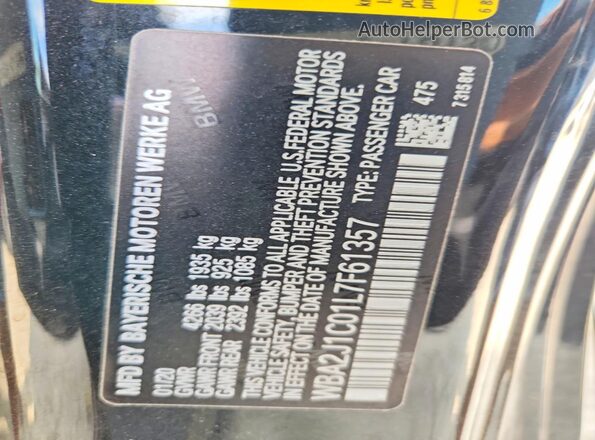 WBA2J1C01L7F61357 2020 BMW 2 SERIES Black Vista del compartimento del motor