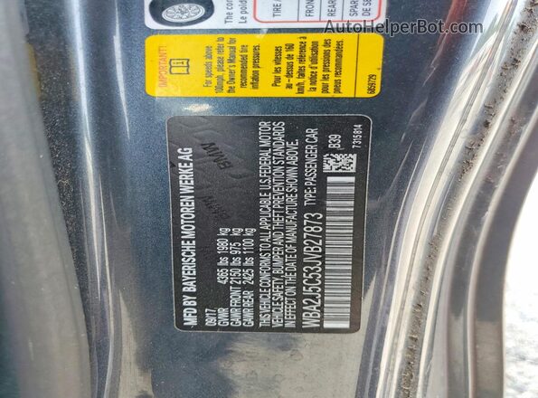 WBA2J5C53JVB27873 2018 BMW M2 Charcoal Engine compartment view