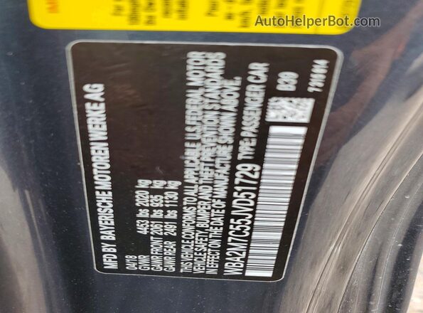 WBA2M7C55JVD51729 2018 BMW 2 SERIES Gray Vista del compartimento del motor