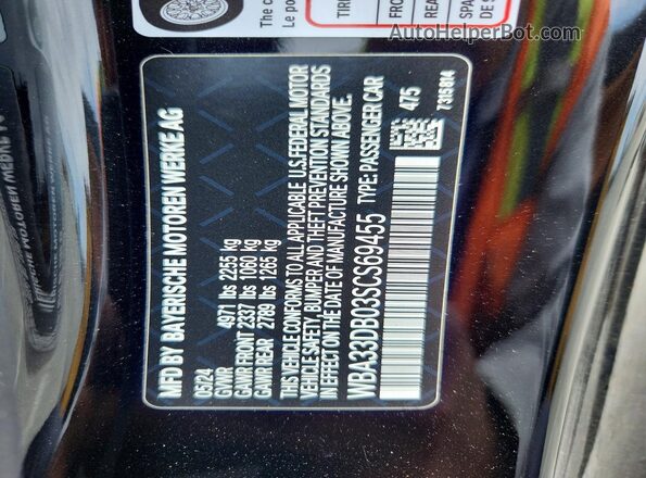 WBA33DB03SCS69455 2025 BMW 4 SERIES Black VIN կոդի պիտակի տեսք