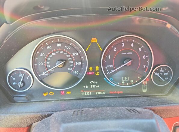 WBA3T7C52G5A38332 2016 BMW 4 SERIES Black Widok zestawu wskaźników