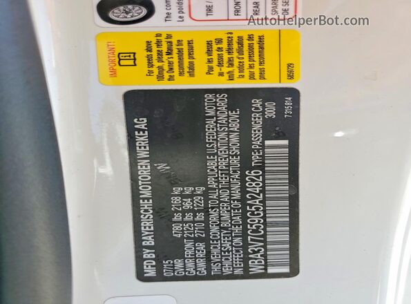 WBA3V7C59G5A24826 2016 BMW 4 SERIES White Շարժիչի բաժամունքի տեսք